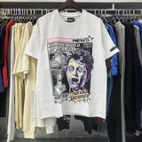 Hs-f summer collection: fog high street washed & distressed heavyweight crew neck graphic tee - couple's style