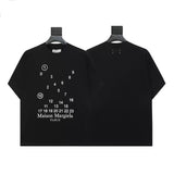 Mm series export wholesale margiela simple style digital four-corner mark couple short-sleeved t-shirtpure cotton high quality