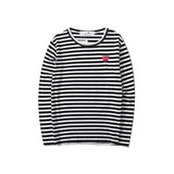 Kawakubo plaloveembroider short-sleeved pure cotton red heart eyes couple t-shirty long sleeves shirt taobao ling
