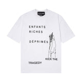 Erd rich second generation loose version american trend quiet eye printing round neck short sleeve t-shirt couple outfit