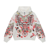American valley washed distressed printing short-sleeved t-shirt valeforever hoodie sweatshirt long