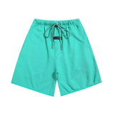 essential double line fog shorts icon laminated stereo letter round neck couple pullover
