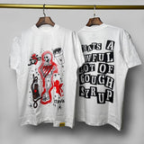 Cough syrup short-sleeved high-quality pure cotton round neck t-shirt fashionprinting breathable short-sleeved summer