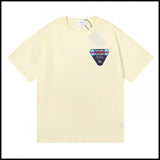 Export wholesale niche american fashion rhu flag floralsprinting double yarn pure cottoncasualloose couple short-sleeved t