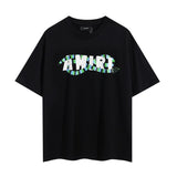 Wholesale foreign trade amir washed distressed tiger head number & letter logo short sleeve t-shirt