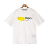 Cross-border pa spray-painted letter short-sleeved palm tree fog high street graffiti logo t