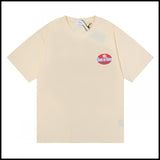 Export wholesale niche american fashion rhu flag floralsprinting double yarn pure cottoncasualloose couple short-sleeved t