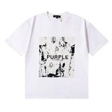 Purple br@nd comfy basics letter logo printing short-sleeved fog american street t-shirt