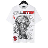pa long sleeve t-shirt palm tree back letter big logo bat sleeve os dropped shoulders