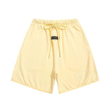 essential double line fog shorts icon laminated stereo letter round neck couple pullover