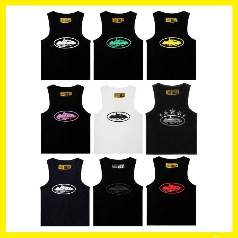 Wholesale crteiz basic devil's island printing sweatshirt american high street casual vest without