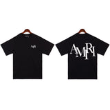 Cross-border wholesale correct version am splash ink flow paint camouflage starry sky graffiti letter short-sleeved high street couple t