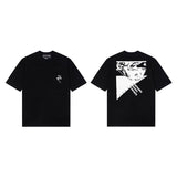 Mopey rich second generation xia loose version beautiful trendy quiet eyes printing round neck short sleeve t-shirt high street