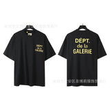American classic series high street gall retro basic letter d print short sleeve t-shirt