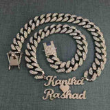 Jewelry Hip Hop Stainless Steel Diamond Pendant Letter Cuban Necklace Customized Word Up