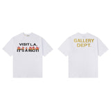 American retro gallery dept. letter print oversized double gauze pure cotton short sleeve t-shirt