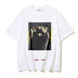 Spring/summer ow splatter graffiti arrow graphic crewneck short sleeve tee