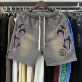 Hs-f summer collection: fog high street washed & distressed heavyweight crew neck graphic tee - couple's style