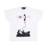 Mopey rich second generation xia loose version beautiful trendy quiet eyes printing round neck short sleeve t-shirt high street