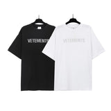 Vtm letter american style no photo printing loose washed distressed short sleeve t-shirt couple outfit