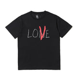 Wang yibo lne short-sleeved big v reflective hot diamond devil angel couple outfit loose