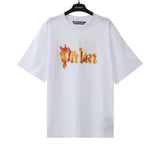 Cross-border pa spray-painted letter short-sleeved palm tree fog high street graffiti logo t