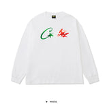 Corteiz patchwork "unicorn arm" print long sleeve american retro casual loose streetwear hip hop t-shirt