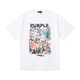 Purple br@nd comfy basics letter logo printing short-sleeved fog american street t-shirt