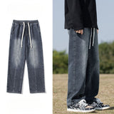 Unisex Jeans Vintage Washed Old Jeans Loose Straight Pants