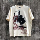 Wholesale american streetwear saint short-sleeve t-shirt vanity washed vintage letter print sweatshirt hoodie