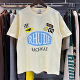 Rhude T Shirts Raceway Printing Cotton Casual Crew Neck Short Sleeve Men and Women