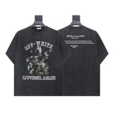 Summer off-white high quality pure cotton t-shirt printing short-sleeved t