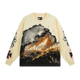 Cross-border wholesale american trend skull metal rock band robot bottom shirt pure cotton looselong sleevest