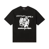 Erd melancholic rich second generation short-sleeved portrait sketch graffiti cross-border new high street loosecasual print