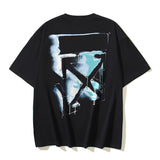 Spring/summer ow splatter graffiti arrow graphic crewneck short sleeve tee