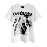 Erd melancholic rich second generation short-sleeved portrait sketch graffiti cross-border new high street loosecasual print
