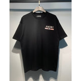 [gram] am peace dove flowing paint graffiti letter starry sky classic logo printing short sleeve couple t-shirt