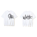 European and american spring/summer ow gradient arrow graphic crew neck short sleeve t-shirt