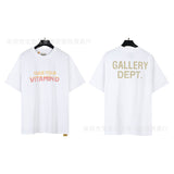 American classic series high street gall retro basic letter d print short sleeve t-shirt