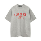 Fog icon double line essentials american high street summerloose couple short sleeve trendy heavy weight t-shirt
