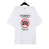 Vtm letter american style no photo printing loose washed distressed short sleeve t-shirt couple outfit