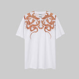 Correct version mb short-sleeved couple outfit colorful wings feather t-shirt marcelo european and american classic