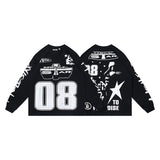 american trend high quality loose t-shirt pure cotton front and rear high-definition printing casualcoupletrendy short sleeves