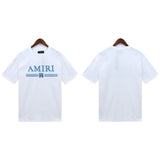 Cross-border wholesale correct version am splash ink flow paint camouflage starry sky graffiti letter short-sleeved high street couple t