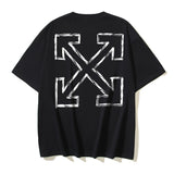Spring/summer ow splatter graffiti arrow graphic crewneck short sleeve tee