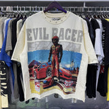 American bkys hot diamond bling glitter washed distressed retroloosepure cotton terry short-sleeved t-shirt