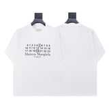 Mm series export wholesale margiela simple style digital four-corner mark couple short-sleeved t-shirtpure cotton high quality
