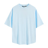 Summer trendy short-sleeve tee with back logo print - couple's fashion