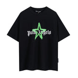 Summer trendy short-sleeve tee with back logo print - couple's fashion