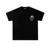 Erd: brooding rich kid - american retro portrait print rock 'n' roll hip-hop pocket oversized short sleeve tee